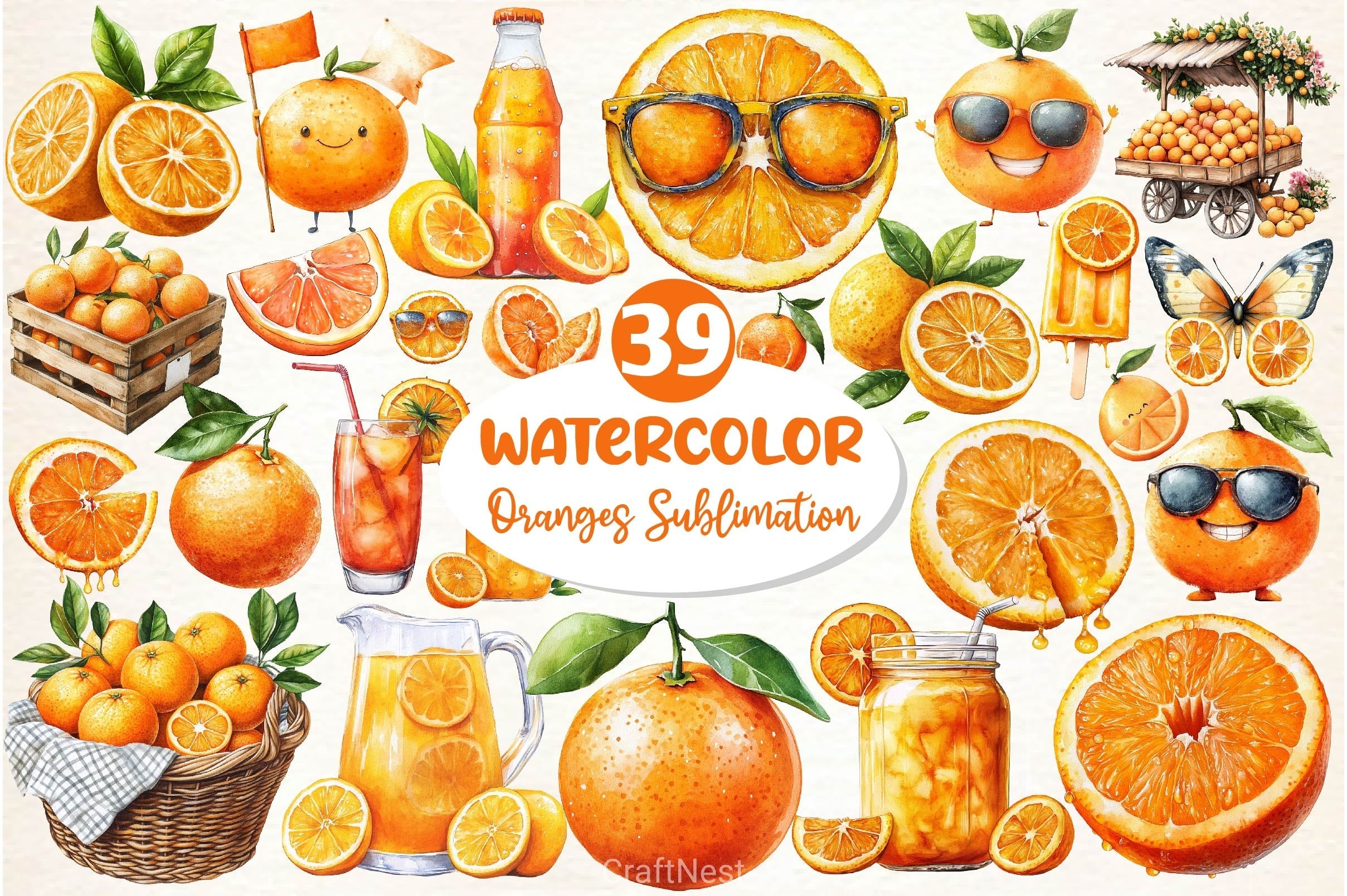 Oranges Clipart Bundle 2
