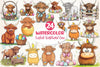 Easter Highland Cow Clipart Bundle 3