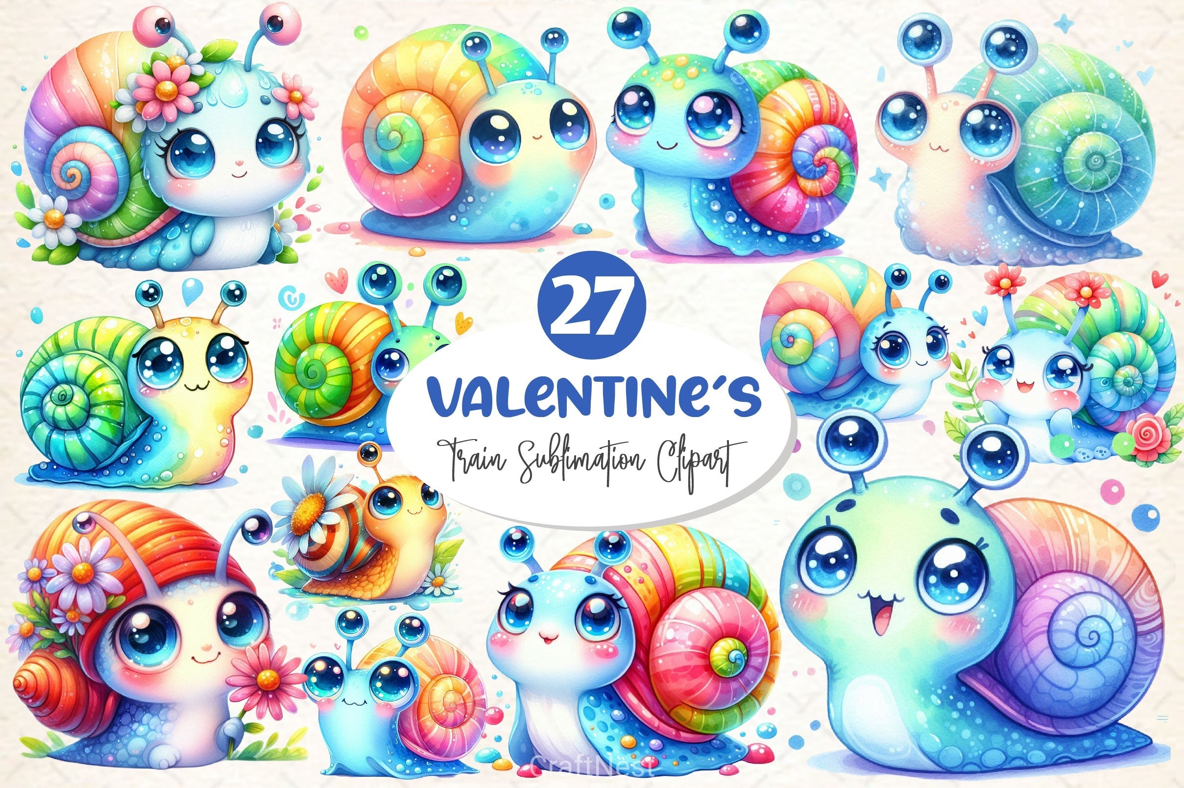 Cute Snail Clipart Bundle 3