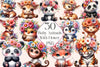 Baby Animals With Flower Crowns Clipart Bundle