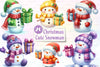 Christmas Cute Snowman Clipart Bundle 1