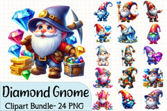 Diamond Gnome Clipart Bundle - CraftNest - Digital Crafting and Art