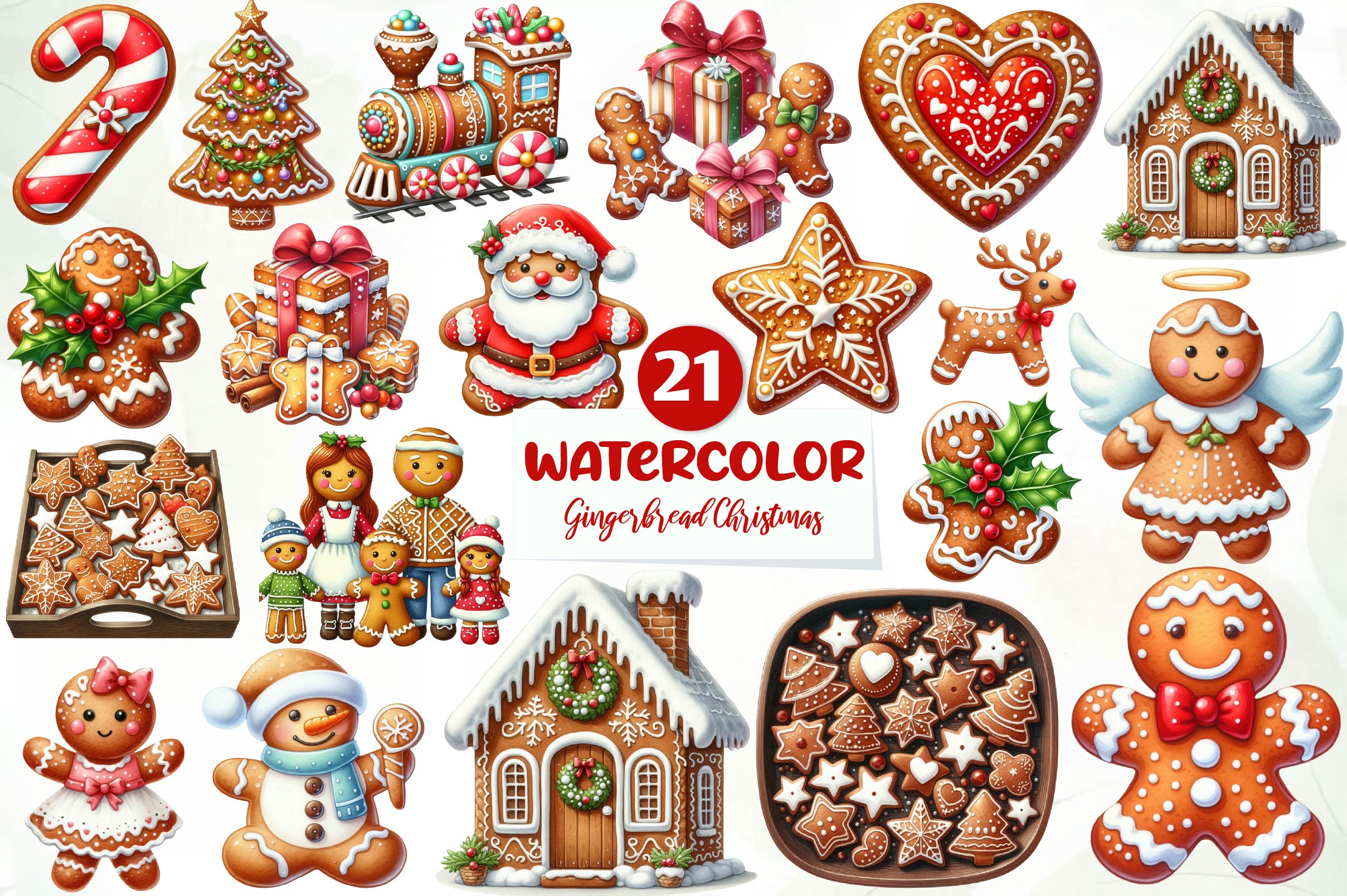 Christmas Gingerbread Clipart Bundle
