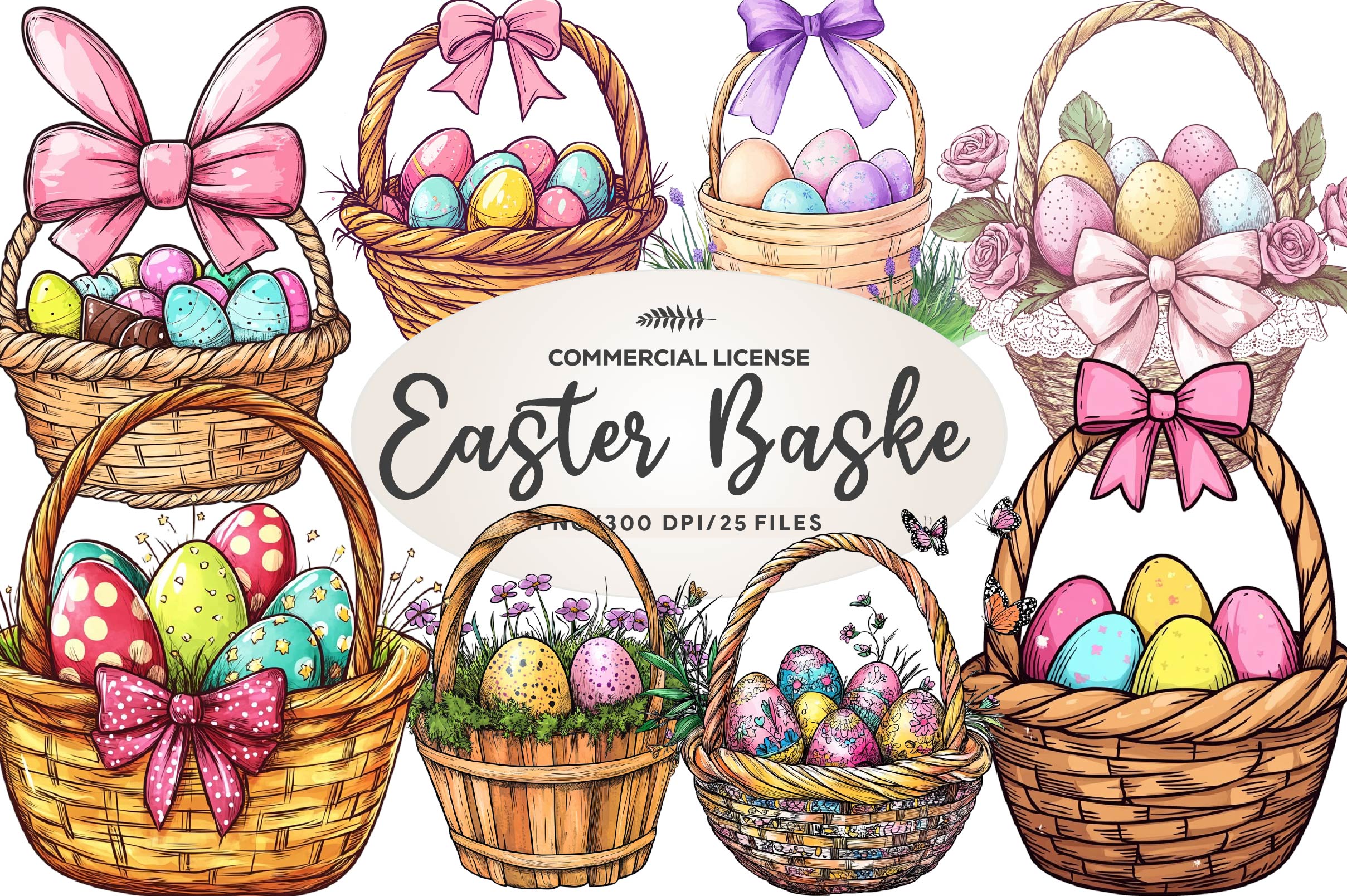 Easter Basket Clipart Bundle 1