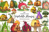 Vegetable Houses Clipart Bundle