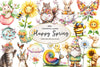 Funny Happy Spring Clipart Bundle