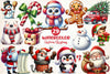Hand Drawn Cartoon Christmas Clipart Bundle
