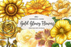 Gold Glowy Flowers Flower Clipart Bundle