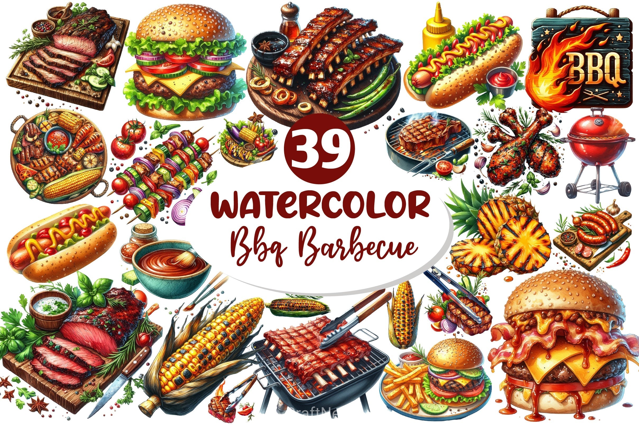 BBQ Barbecue Clipart Bundle
