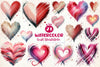 Valentines Day Heart Brushstroke Clipart Bundle