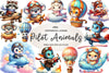 Cute Baby Pilot Animals Clipart Bundle
