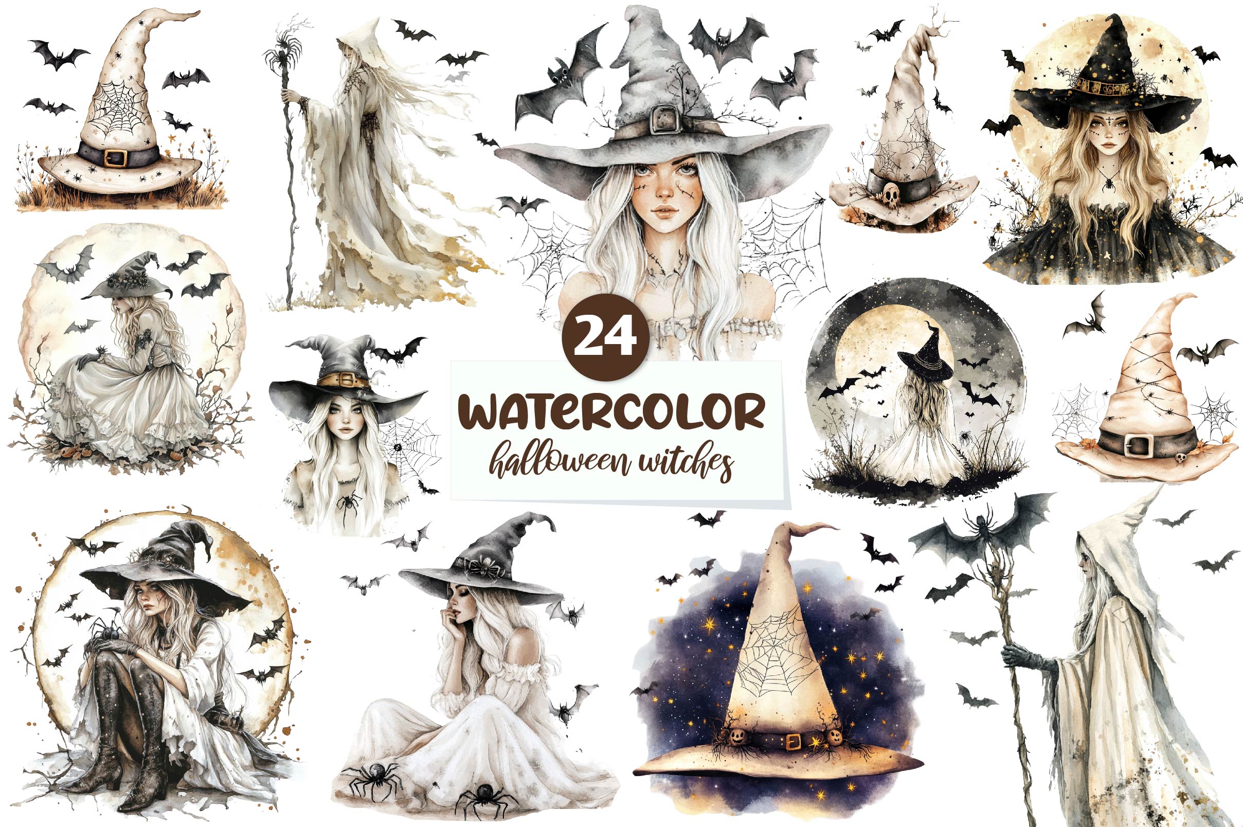 Halloween Witches Clipart Bundle