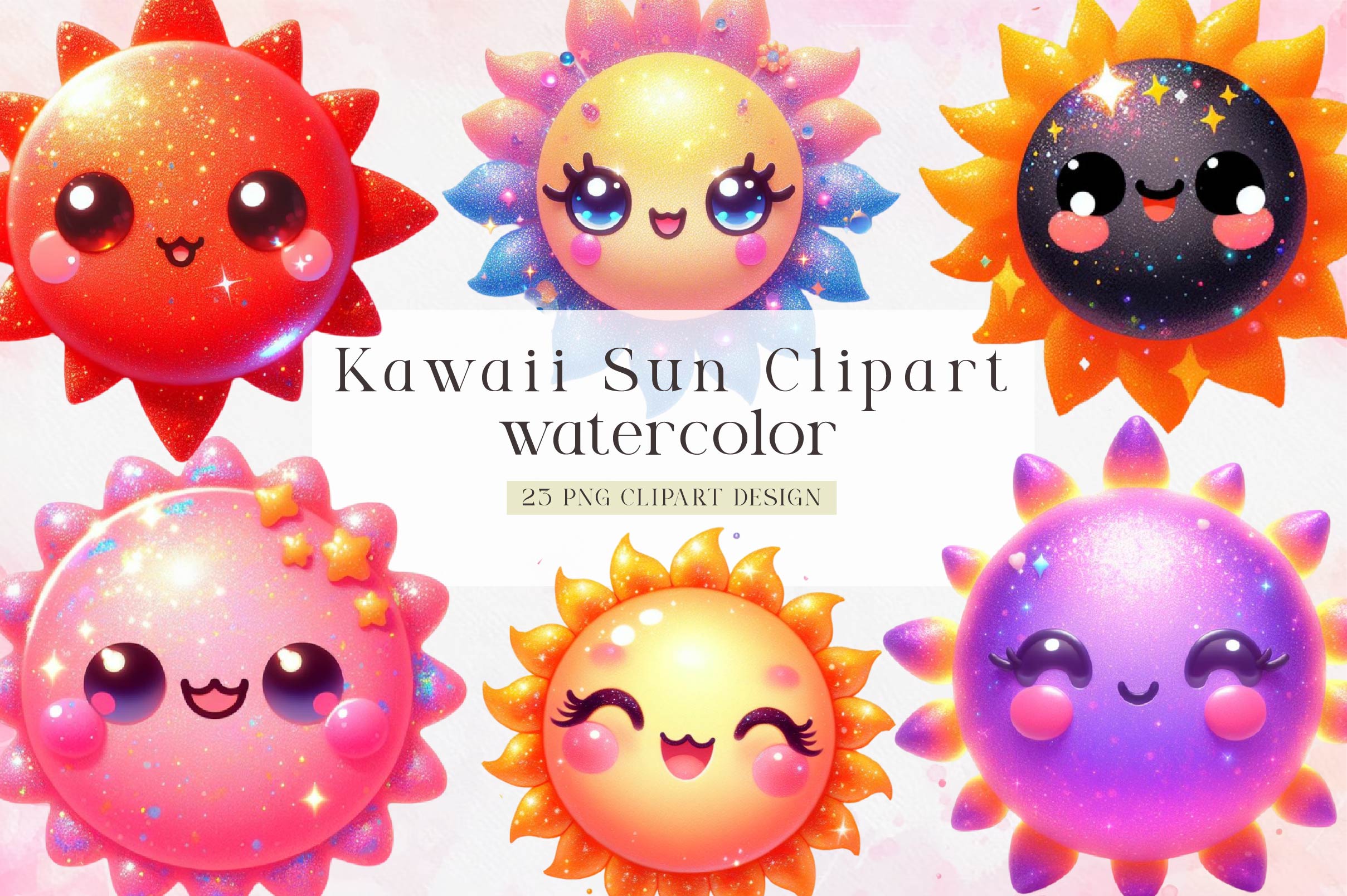 Kawaii Sun Clipart Bundle