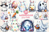 Easter Ghost Rabbit Clipart Bundle