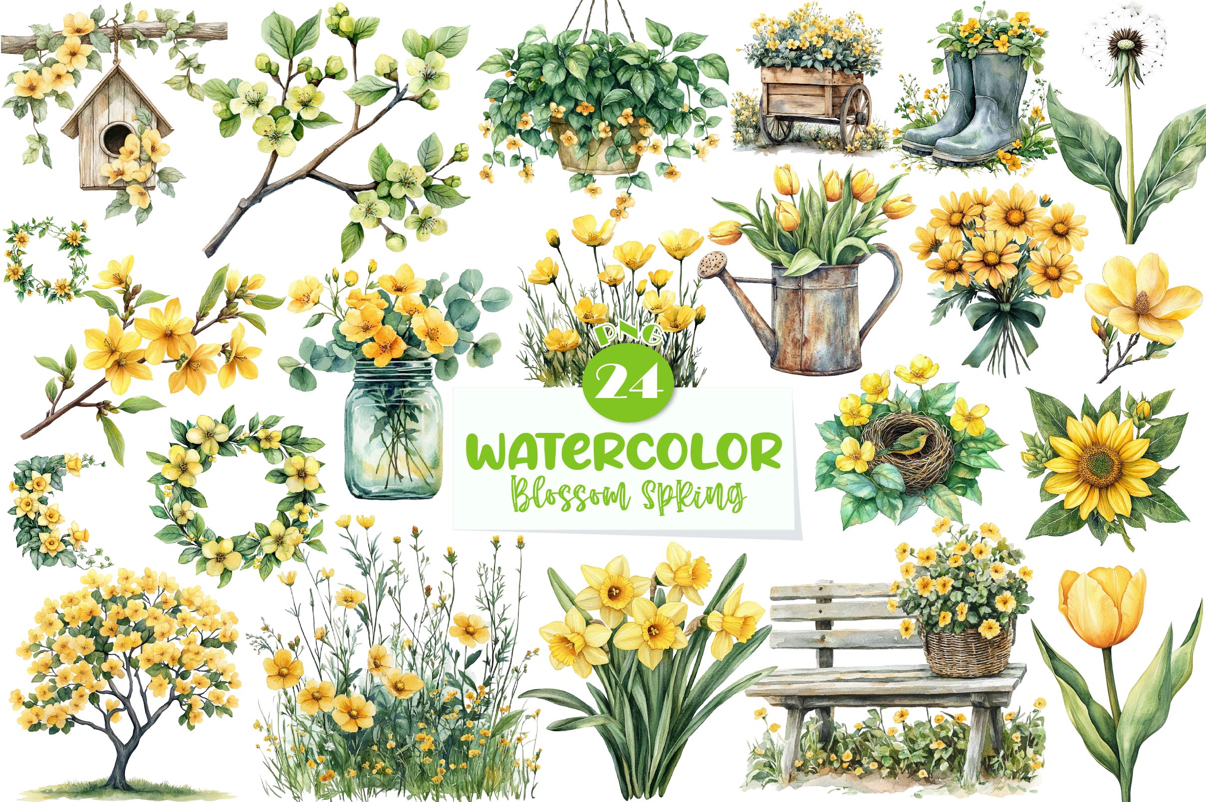 Blossom Spring Clipart Bundle