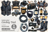Retro Cowboy Dad Clipart Bundle