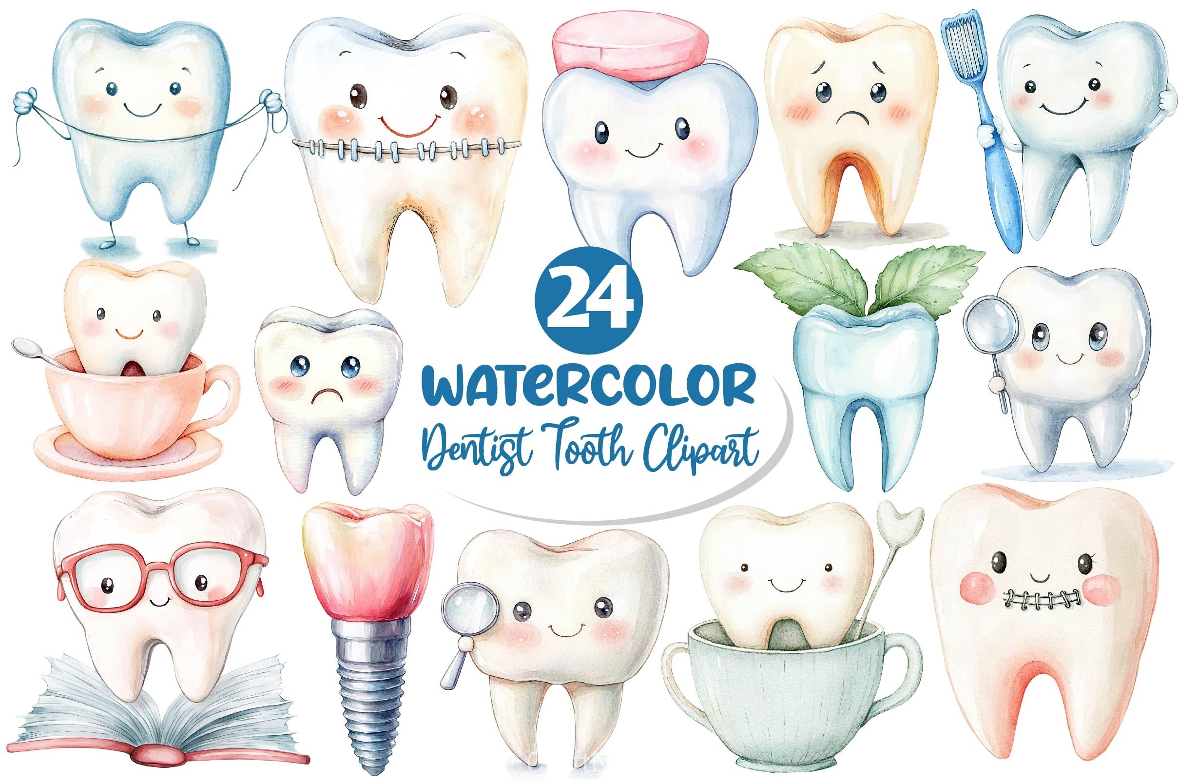 Dentist Tooth Clipart Bundle 4