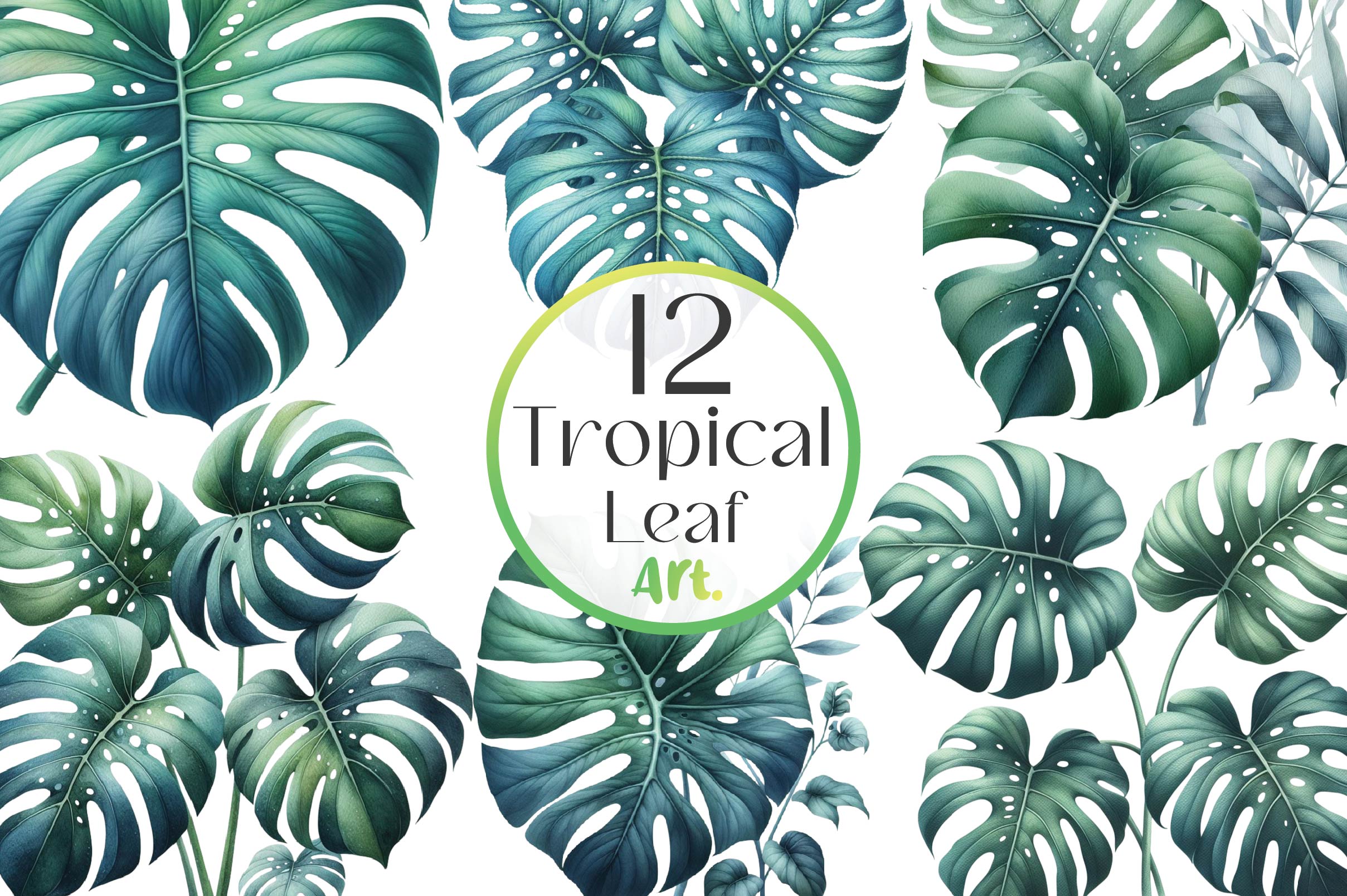 Tropical Leaf Clipart Bundle