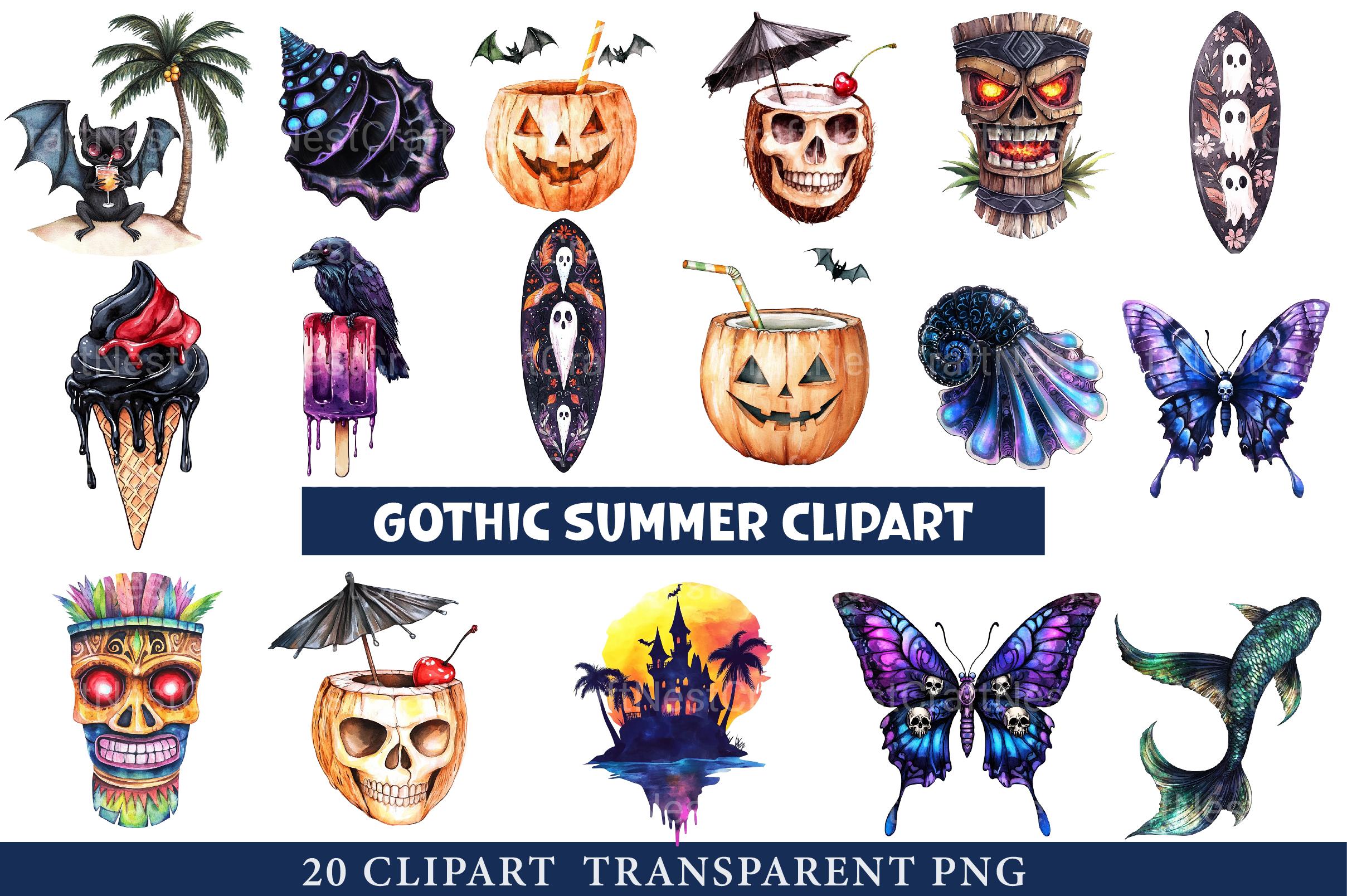 Gothic Summer Clipart Bundle