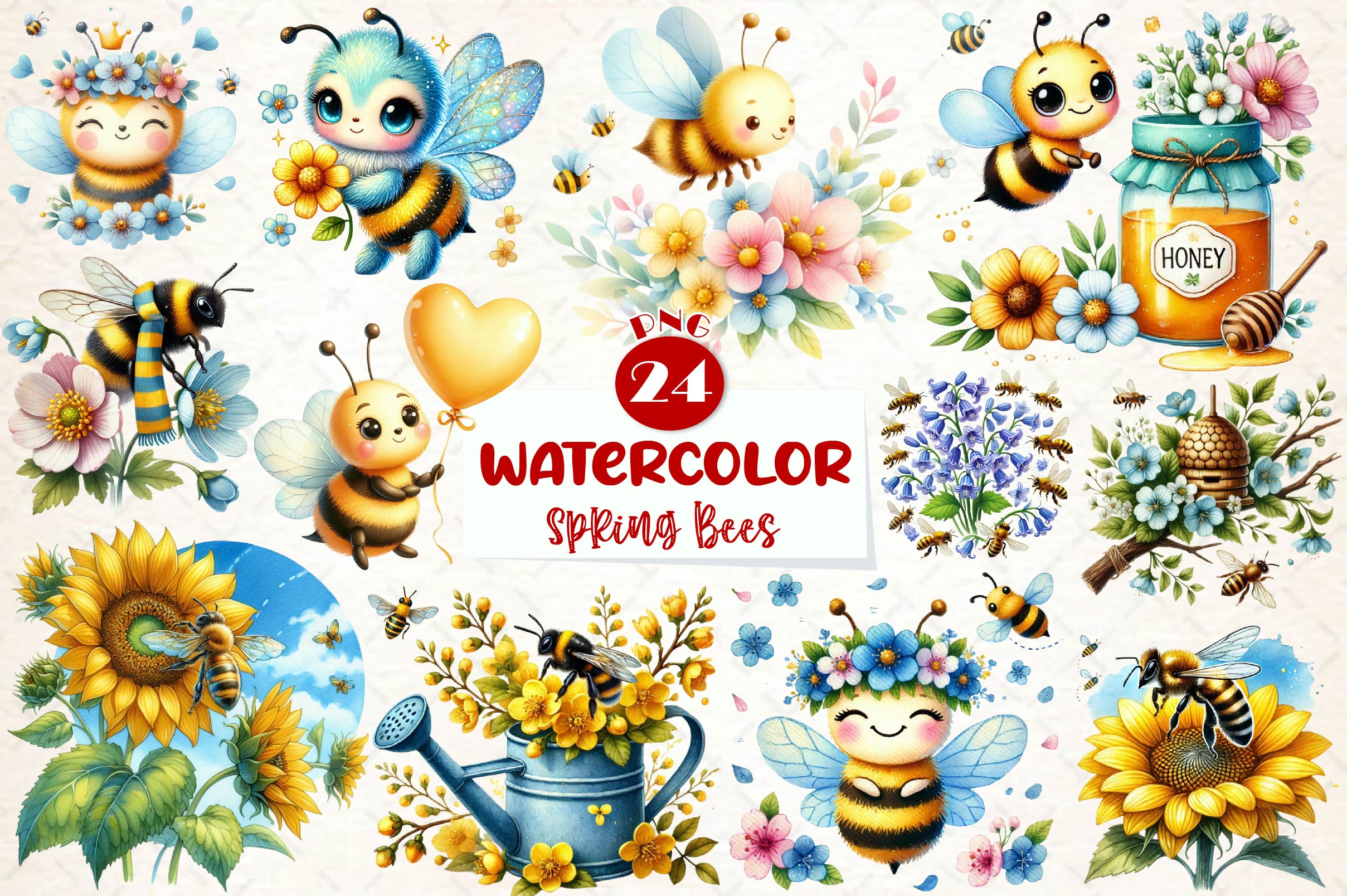 Spring Bees Clipart Bundle 1