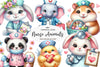 Cute Easter Nurse Animals Clipart Bundle