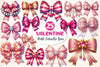 Pink Coquette Valentine Bow Clipart Bundle 2