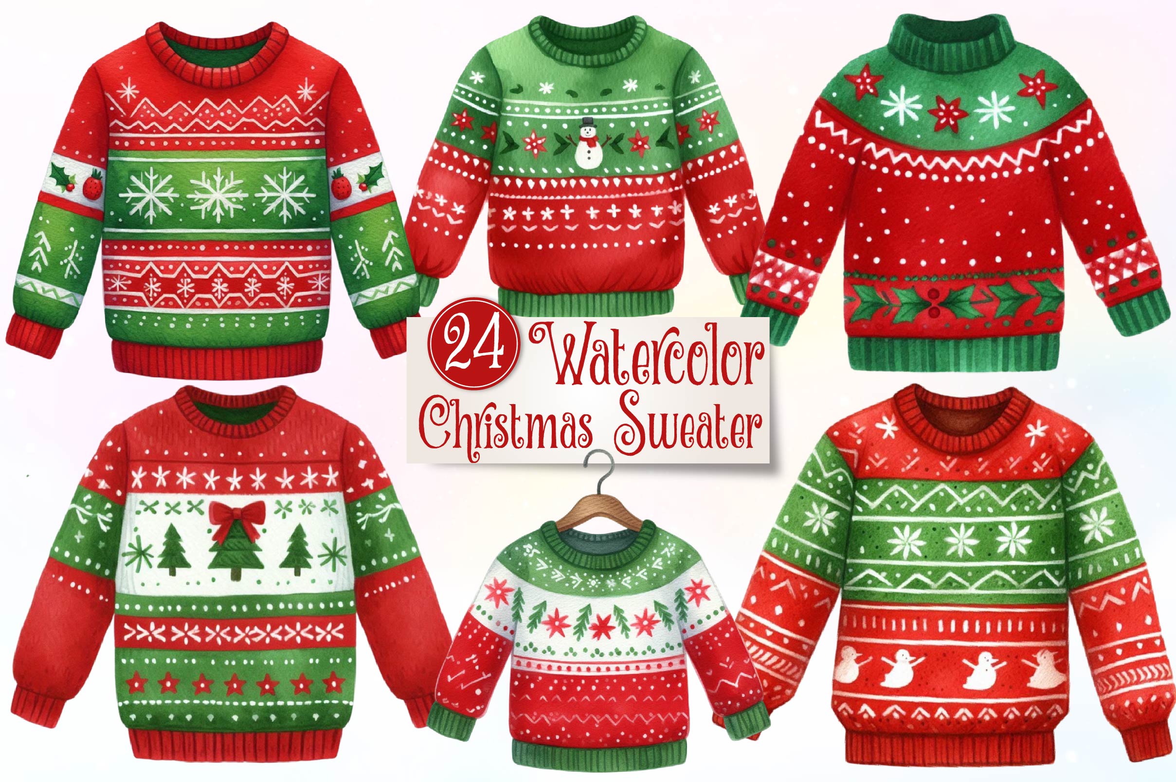 Christmas Sweater Clipart Bundle