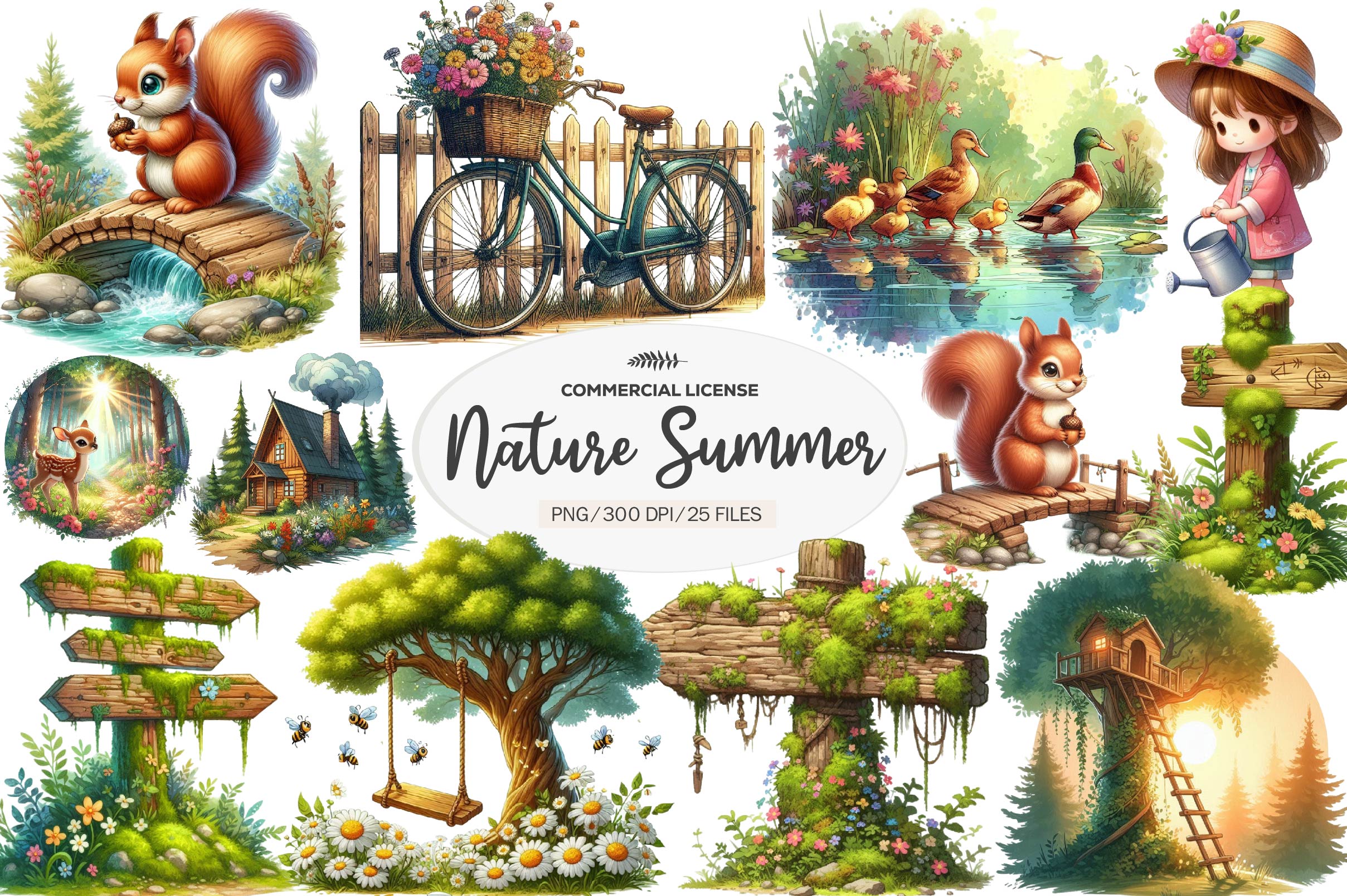 Summer Nature Walk Clipart Bundle 1