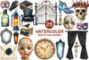 Antique Gothic Halloween Set Clipart Bundle