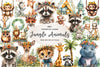 Cute Boho Woodland And Jungle Animals Clipart Bundle