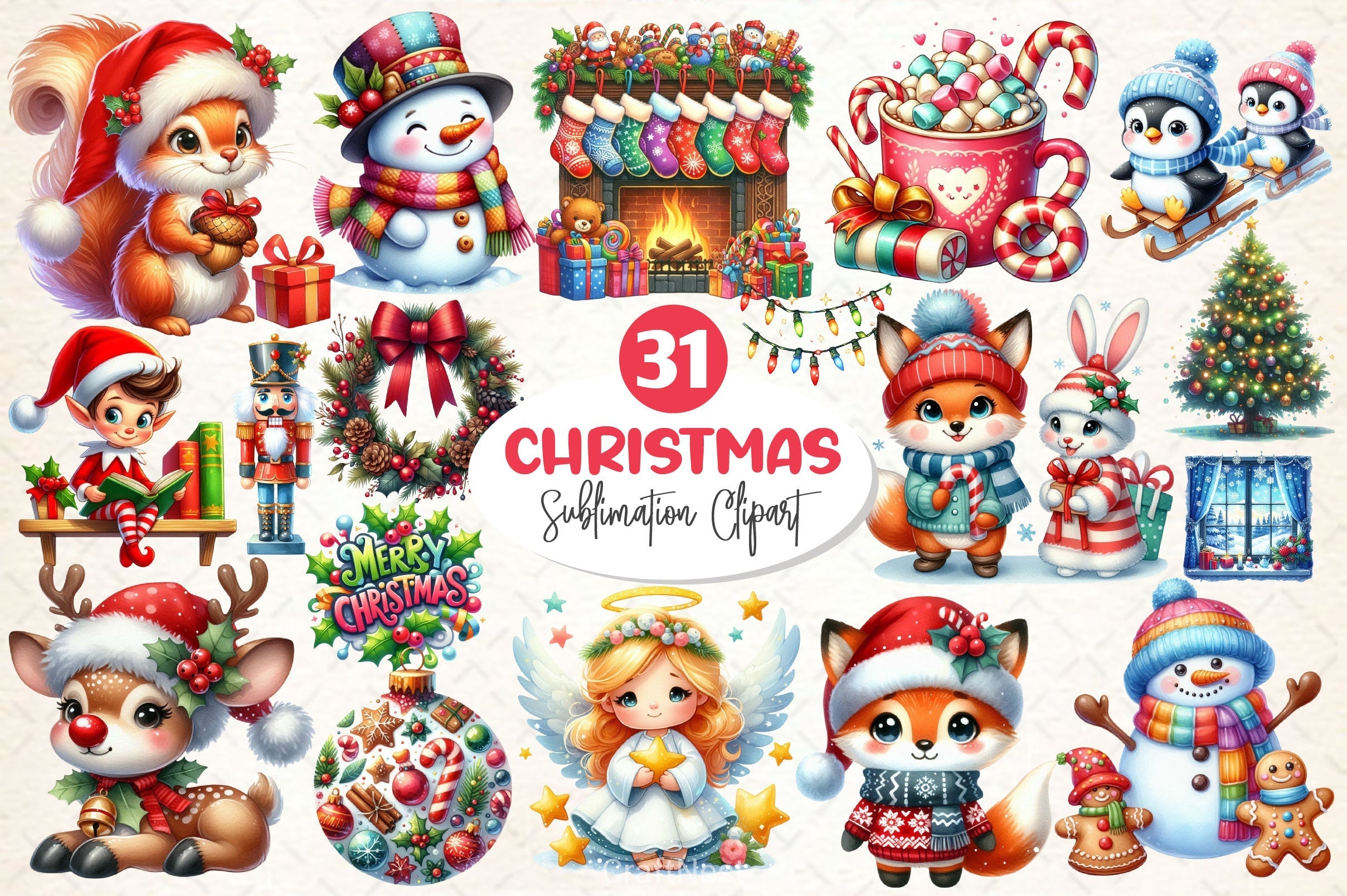 Adorable Christmas Clipart Bundle