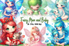 Fairy Mom And Baby Clipart Bundle