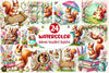 Spring Squirrel Garden Clipart Bundle 2