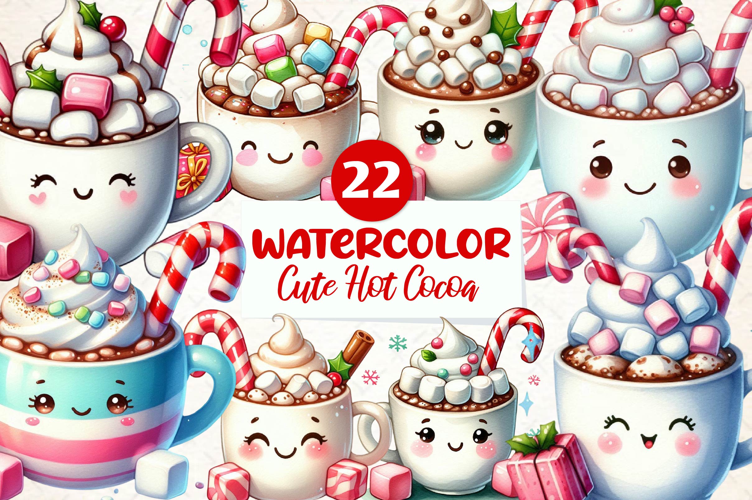 Cute Hot Cocoa Clipart Bundle