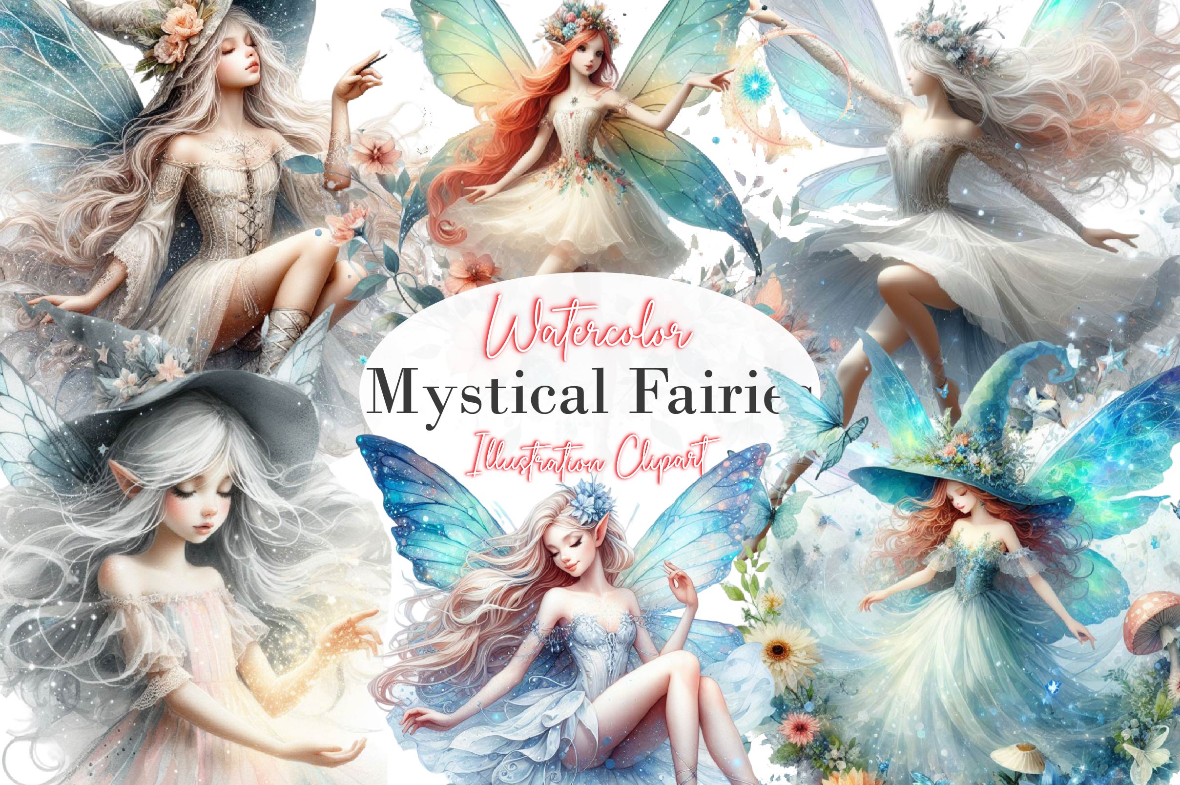 Mystical Fairies Clipart Bundle