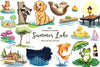 Cute Summer Lake Clipart Bundle