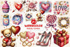 Glittery Valentine Clipart Bundle