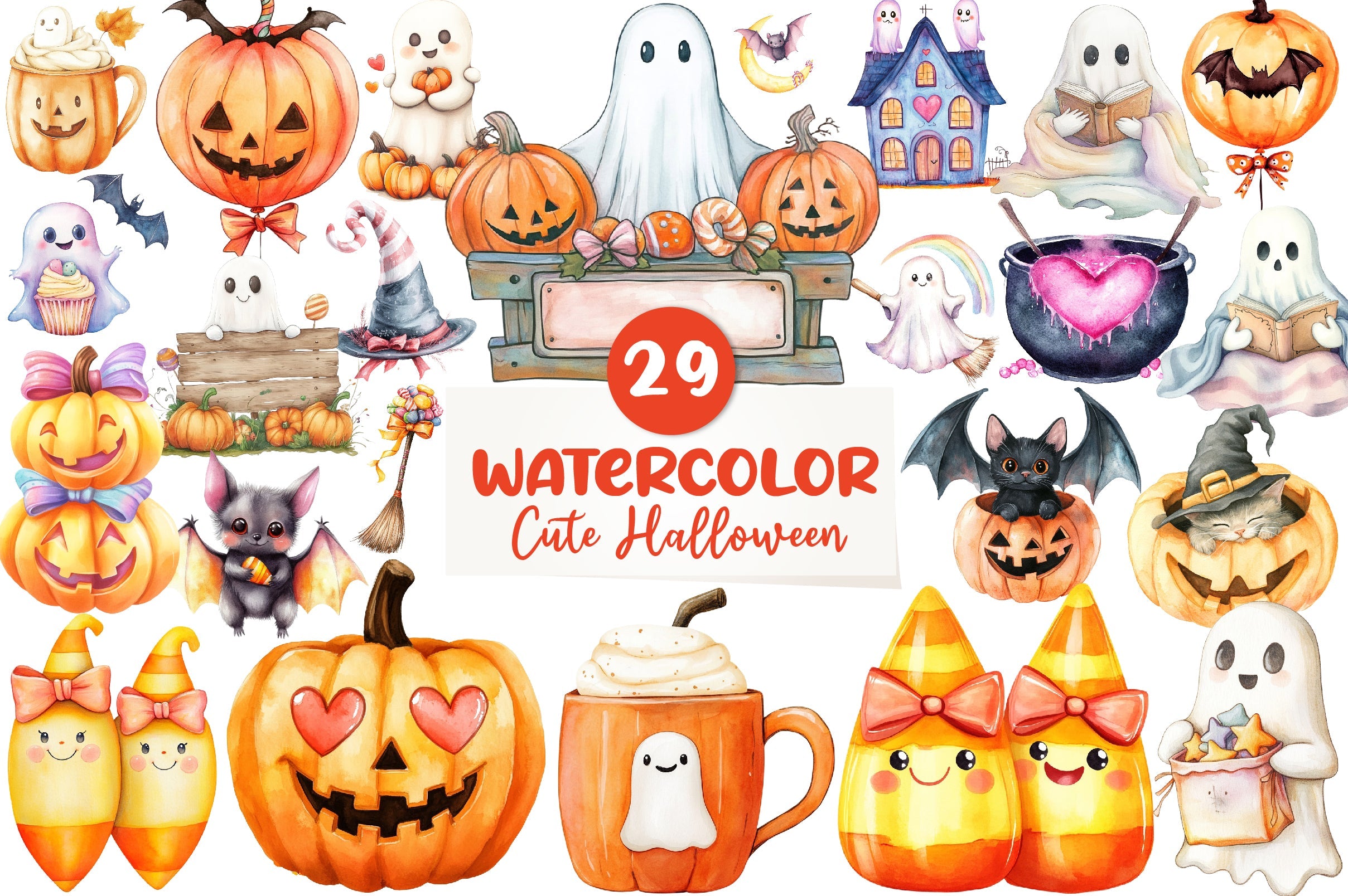 Cute Halloween Clipart Bundle 1
