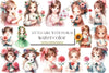 Little Girl With Floral Clipart Bundle
