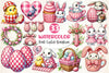 Pink Easter Gingham Ceramic Clipart Bundle 2