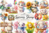 Cute Spring Sheep Clipart Bundle