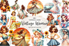 Summer Vintage Woman Clipart Bundle