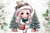 African American Christmas Girl Clipart Bundle 14