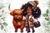 African American Christmas Girl Clipart Bundle 5