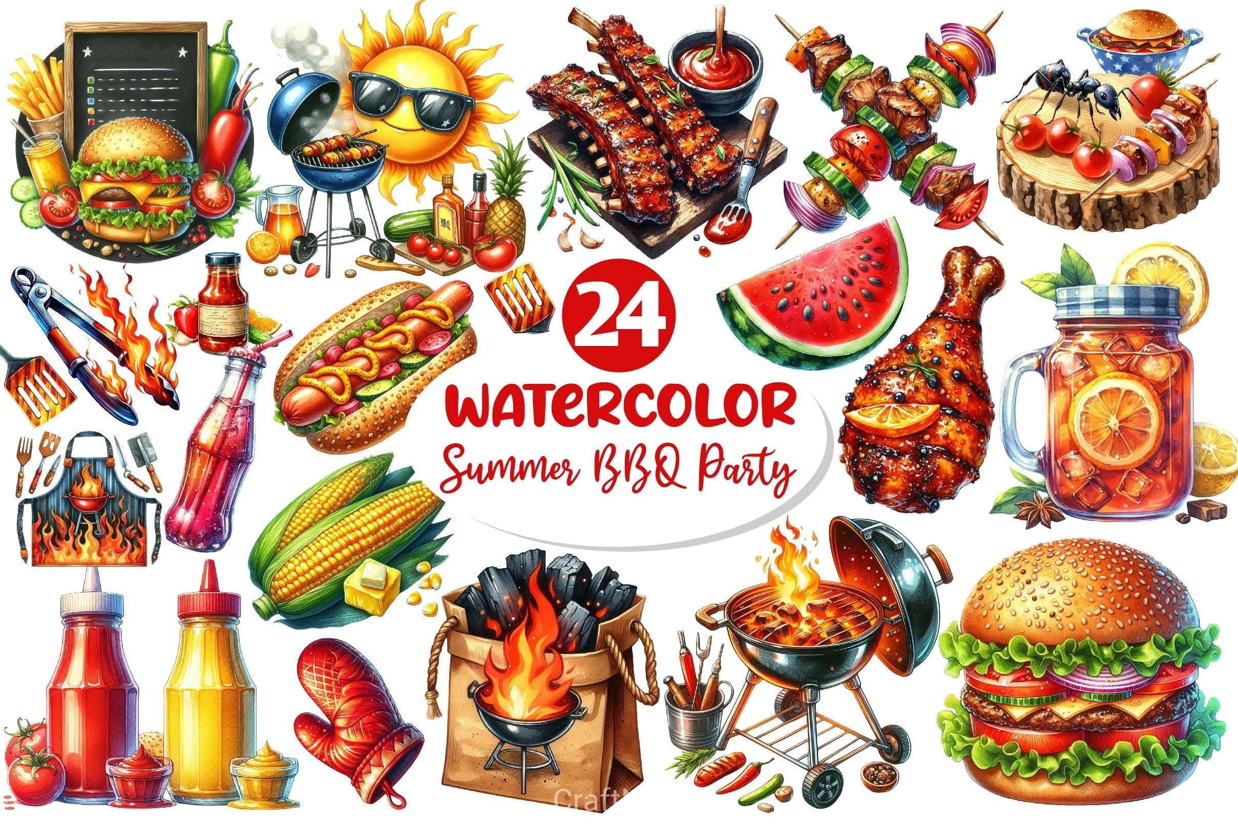 Summer BBQ Party Clipart Bundle 2