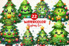 Smiling Christmas Tree Clipart Bundle