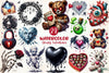 Creepy Valentines Clipart Bundle