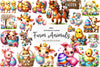 Easter Farm Animals Clipart Bundle 1