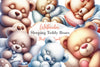 Sleeping Teddy Bears Clipart Bundle