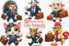 Cute Businessman Animals Clipart Bundle